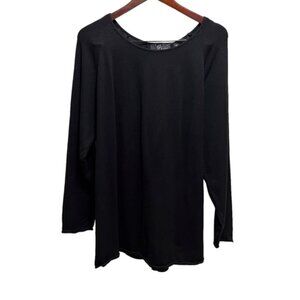 Cyrus Black Long Sleeve Scoop Neck Knit Sweater Size 2x